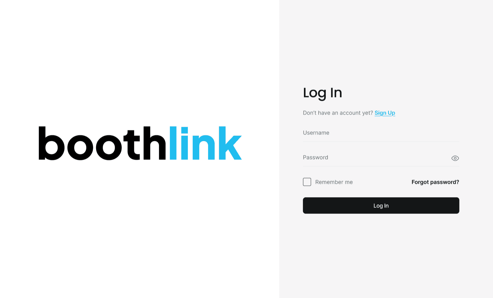 Screenshot of BoothLink (view 1)